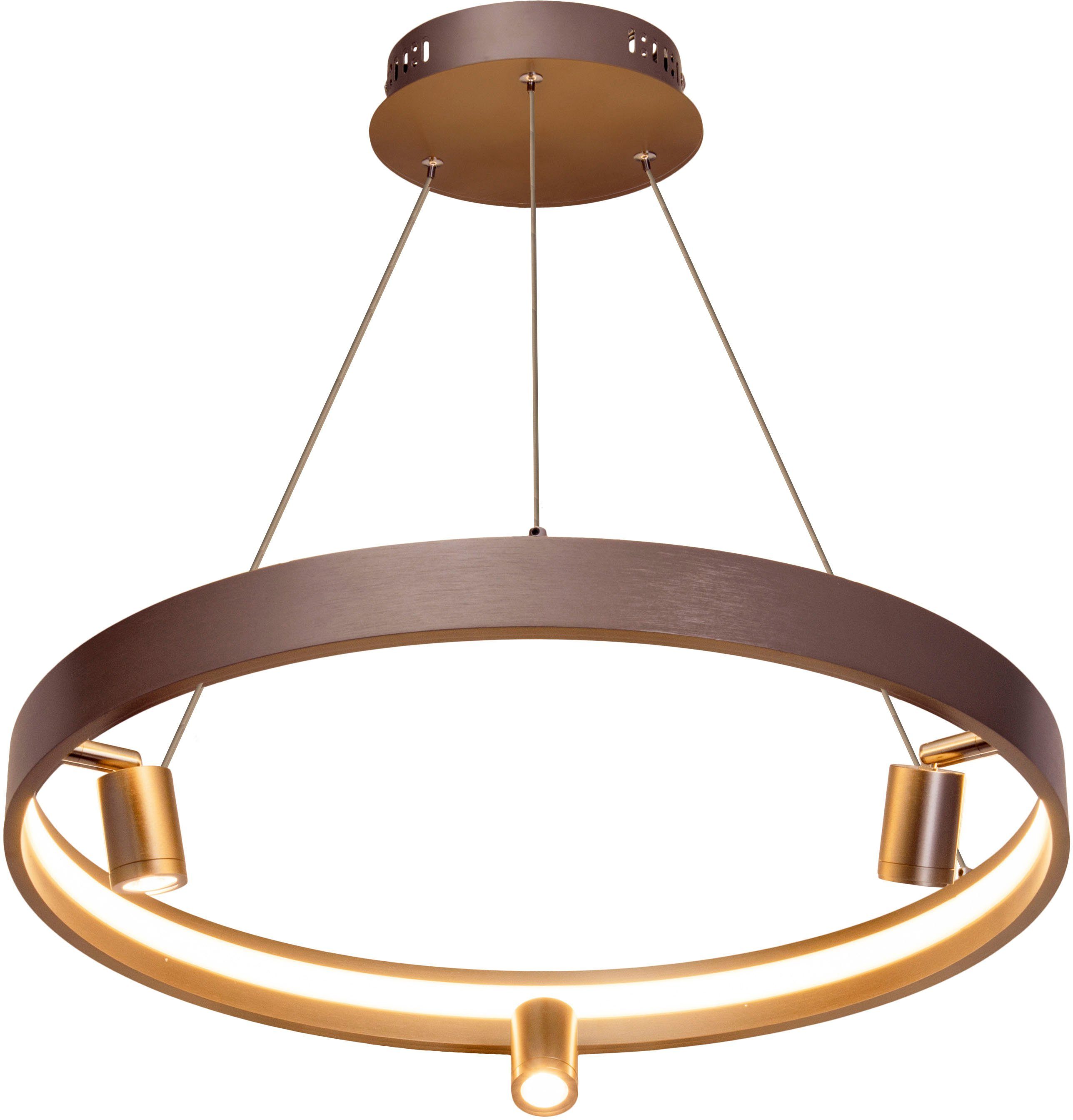 näve LED Pendelleuchte Tristan, Dimmfunktion, LED fest integriert, Warmweiß, Hänge-, Pendellampe warmweiß, 58cm, 37W, stahl-blank, inkl. Trafo,IP20