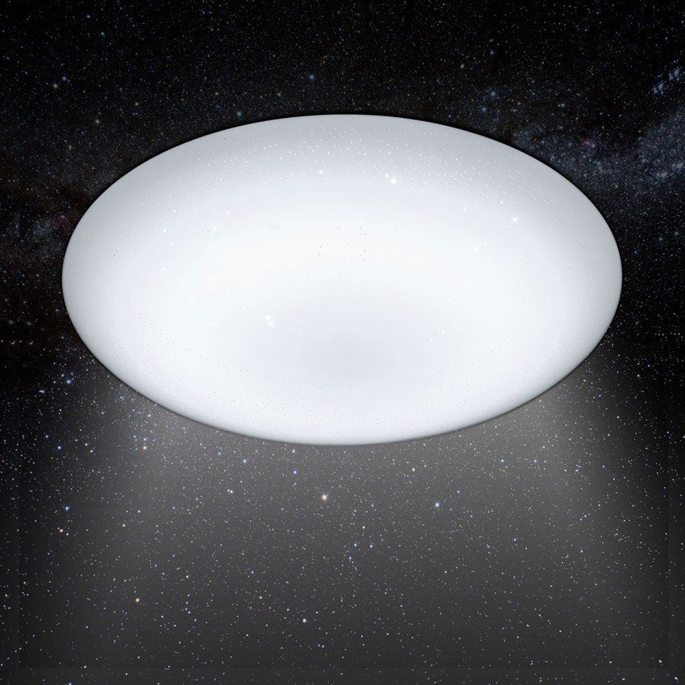 Deckenleuchte 25cm Sternenhimmel Sparkle Ø Warmweiß Licht-Trend Weiß, LED-Deckenleuchte