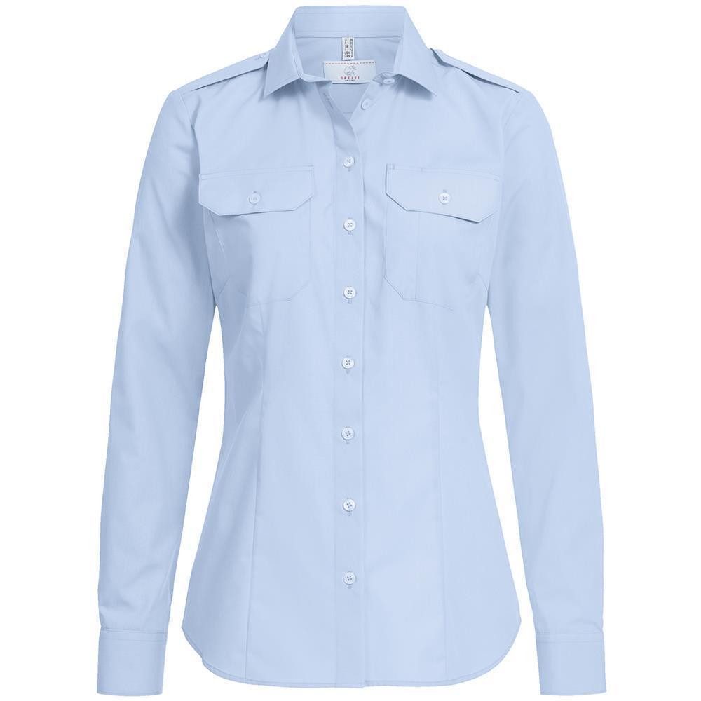 GREIFF Langarmbluse Greiff SIMPLE Damen Pilotbluse Langarm Kent Regular-Fit Hellblau
