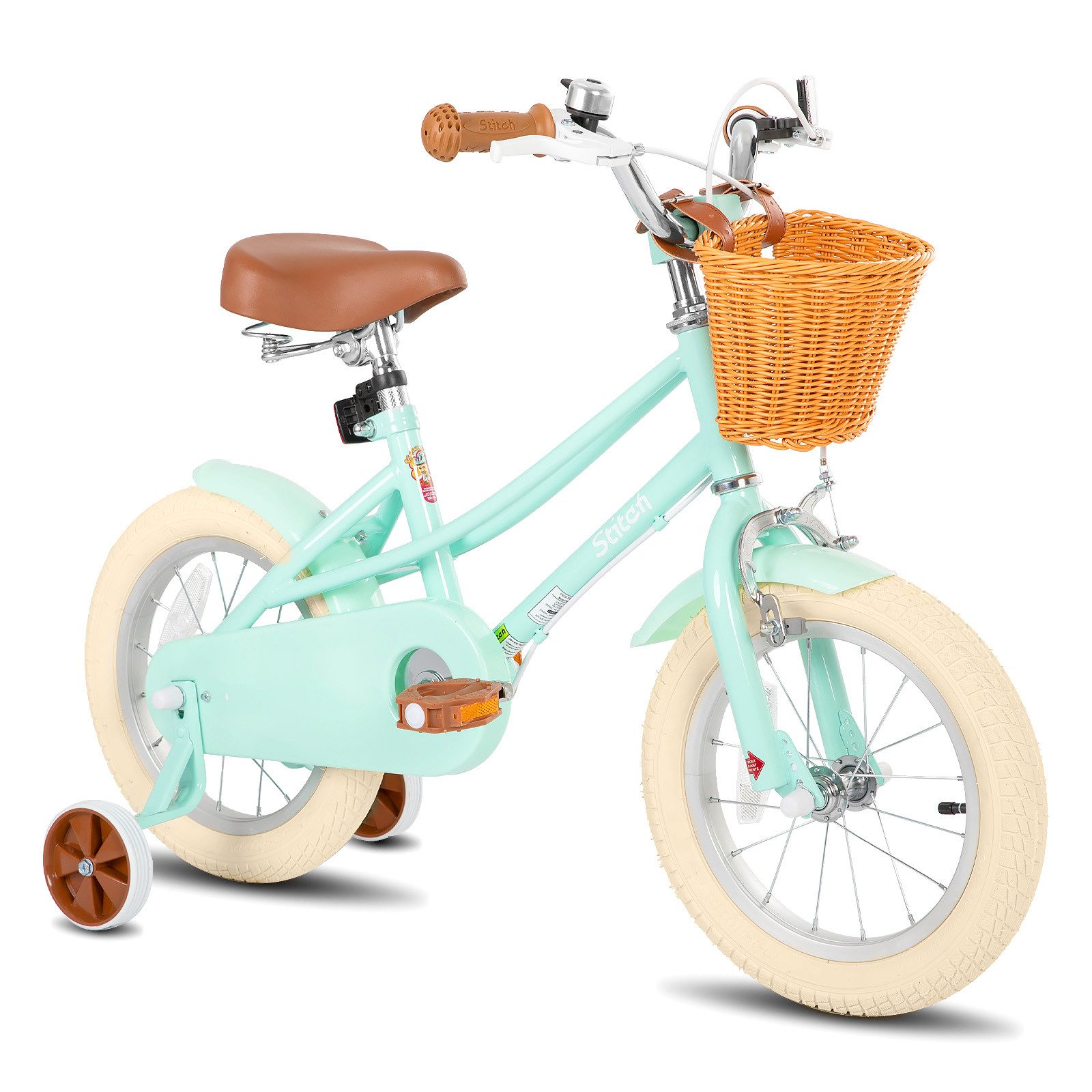 JOYSTAR Kinderfahrrad 12/14/16/18/20 Kinderfahrrad für 2-13 Jahre alte Mädchen, 12" 14" 16" Zoll mit Stützrädern & Korb, Kotflügel 20 Zoll mit Ständer