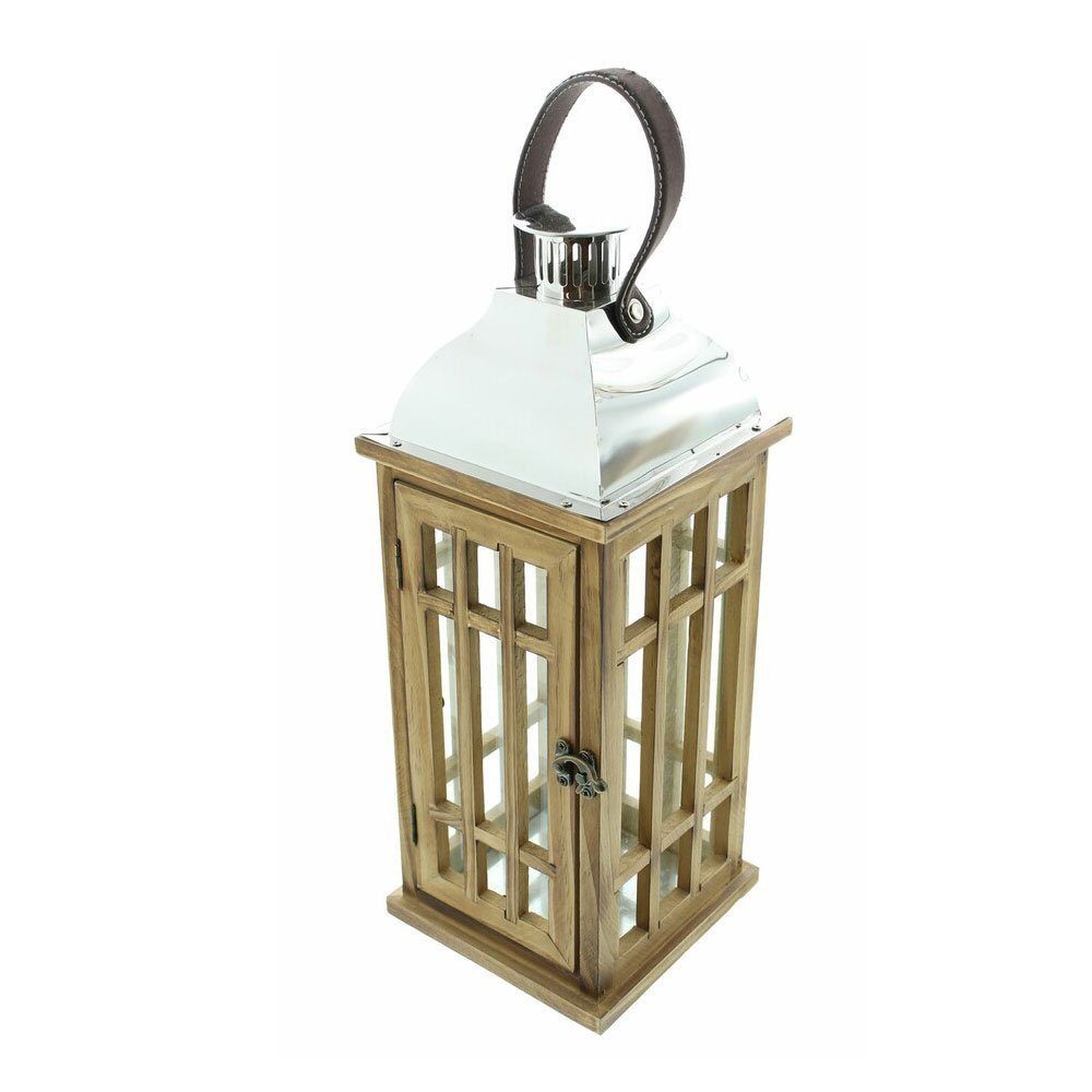 Home-trends24.de Kerzenlaterne Laterne Windlichter Kerzenhalter Kerzenständer Teelichthalter Holz – Bild 3 von 5