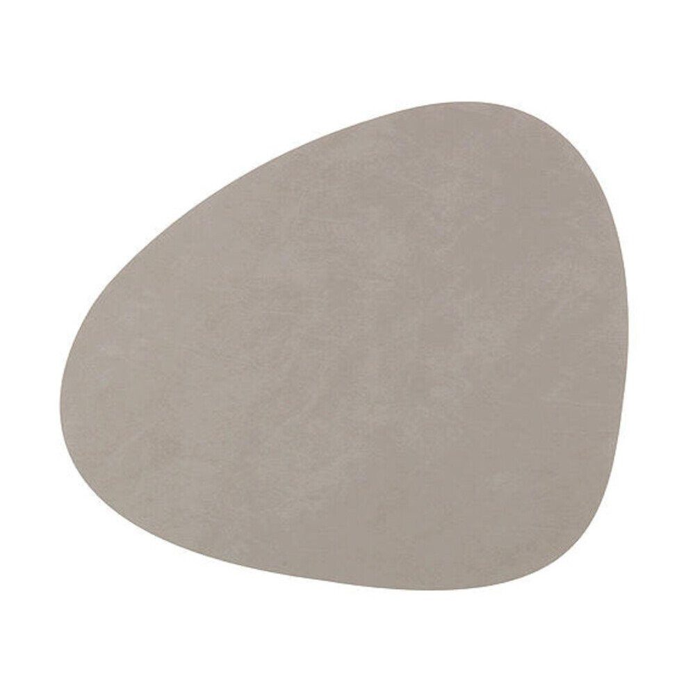 LIND DNA Platzset Tischset L 37x44 cm Curve Nupo light grey, (1-St), Tischset, 37,00cm, Leder, grau