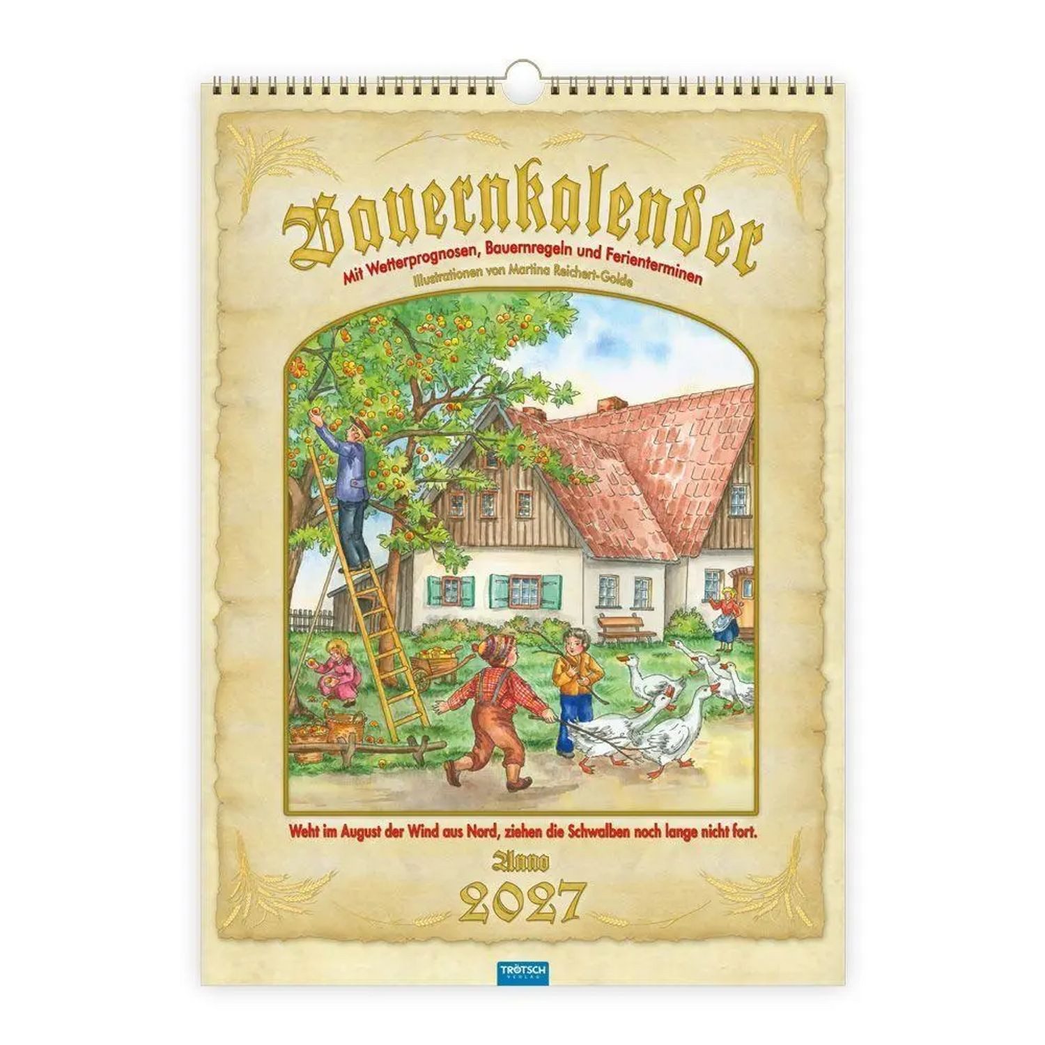 Trötsch Verlag Wandkalender TRÖTSCH - Großbildkalender Bauernkalender 2027 mit Wetterprognosen...