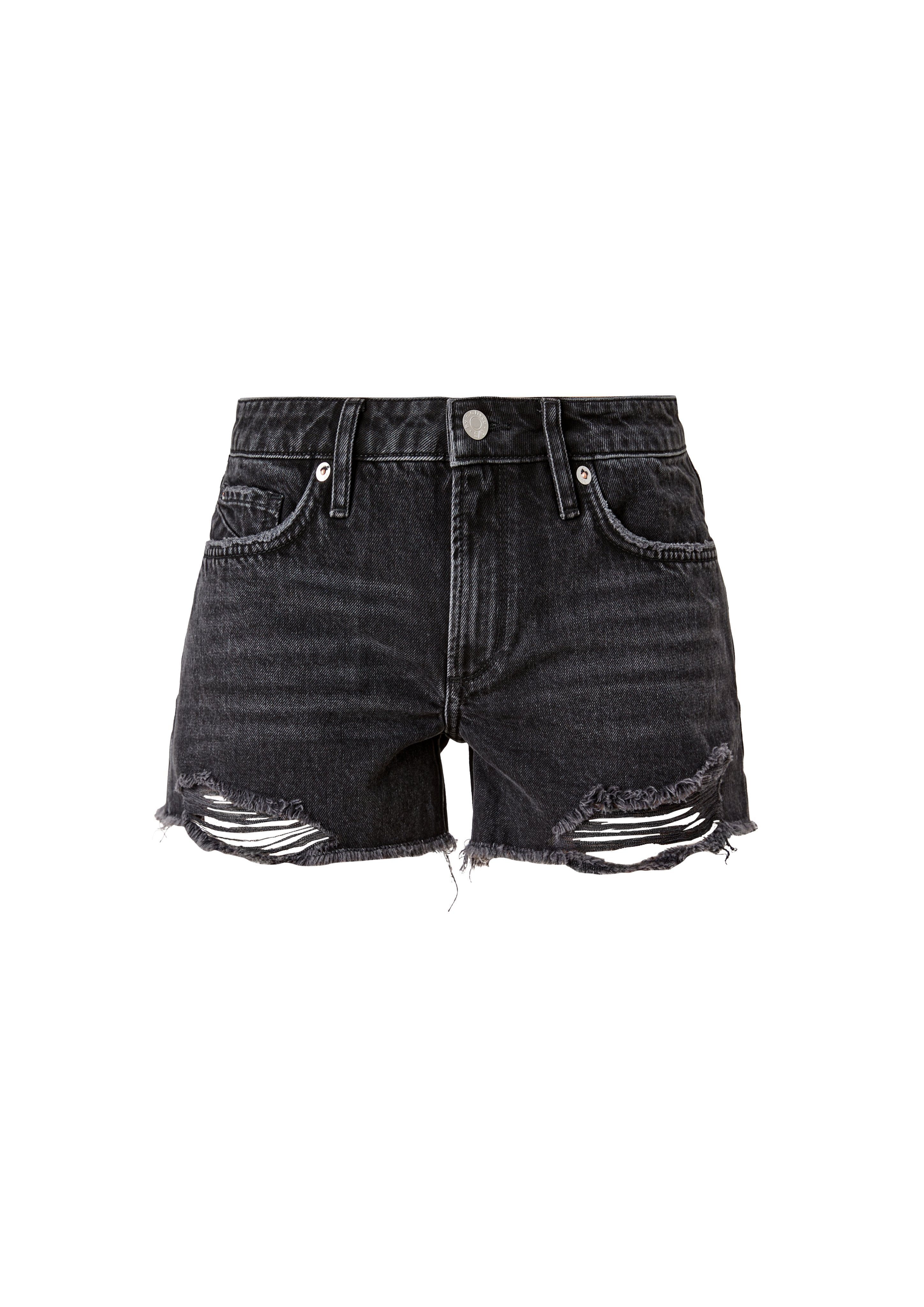 Damen Hosen Q/S by s.Oliver Shorts Slim: Shorts aus Denim (1-tlg) Label-Patch, Destroyes