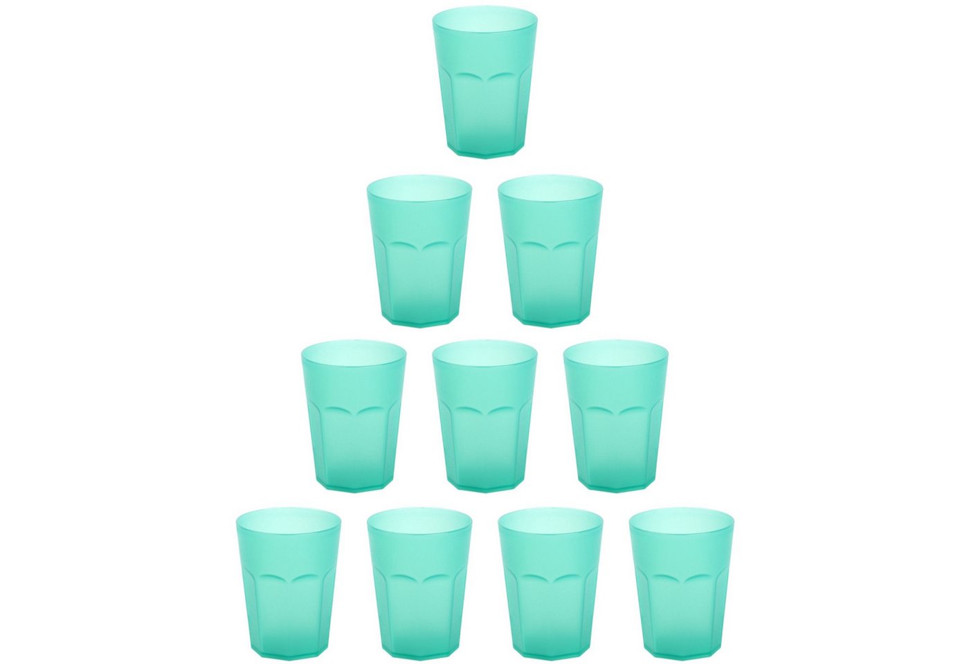 Engelland Becher Plastikbecher in modernen Neonfarben, Mehrweg, 10-tlg., Kunststoff, spülmaschinengeeignet, bruchfest, wiederverwendbar, 250 ml, 0,25 Liter