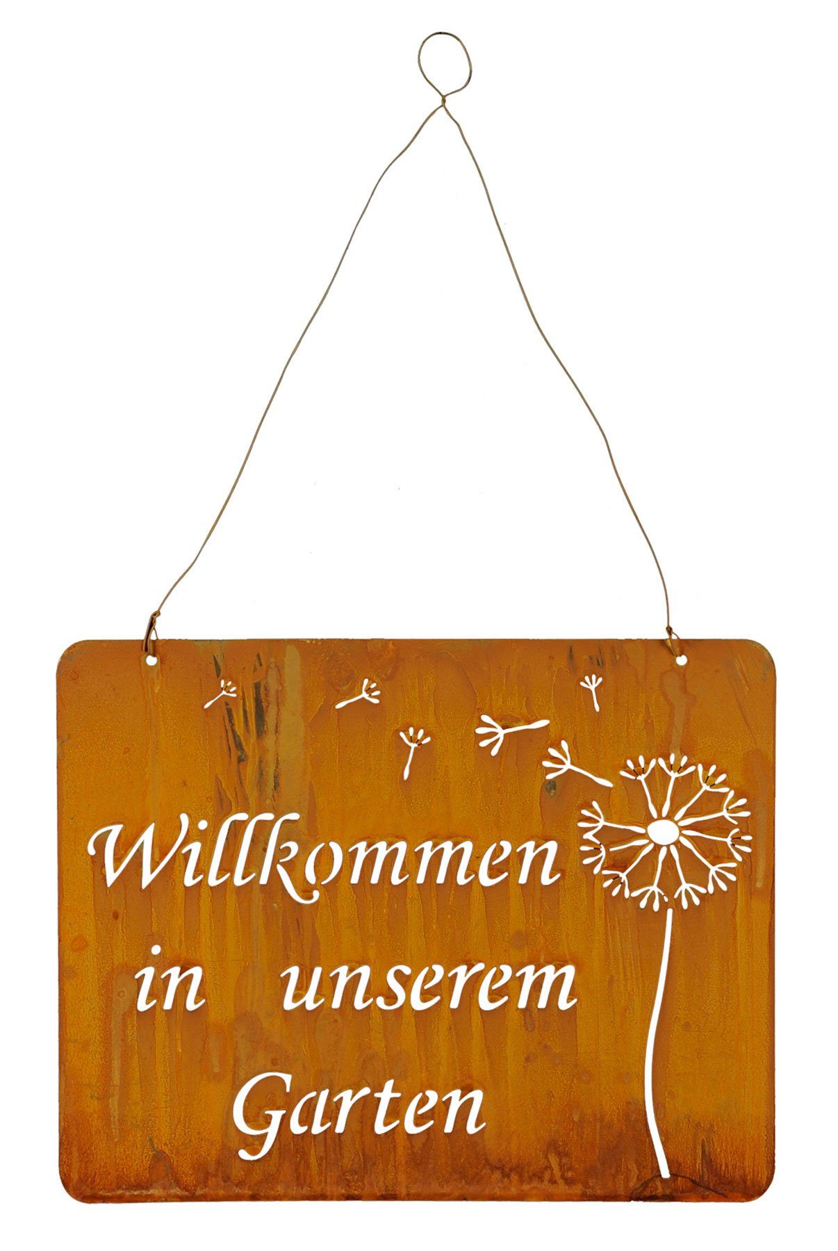 Levandeo Blumentopf ‚Willkommen‘ – Metall-Pflanztasche In Grau/Betonoptik, Mit Griff, 25x26x10 Cm, Für Garten, Terrasse, Balkon
