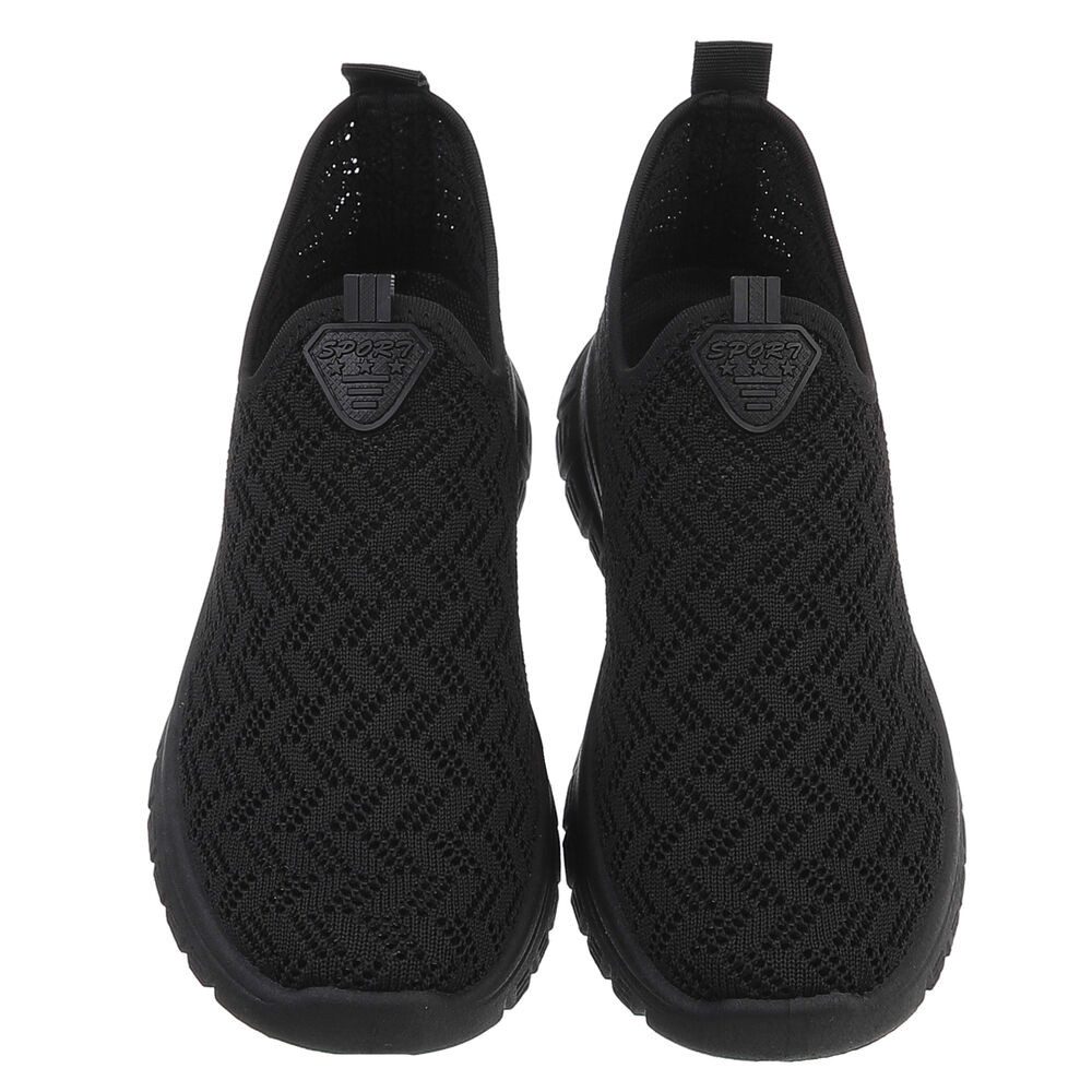Ital-Design Sportlicher Damenschuh mit atmungsaktivem Obermaterial Slip-On Sneaker (88843504) Keilabsatz/Wedge Sneakers Low in Schwarz