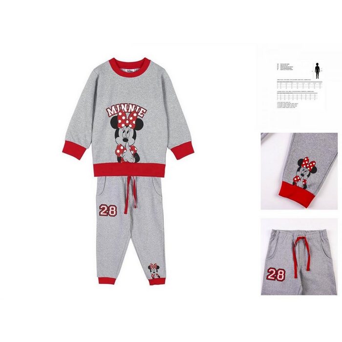 Disney Minnie Mouse Trainingsanzug Kinder Trainingsanzug Sportanzug Jogginganzug Hausanzug Minnie Mouse rotgrau 4 Jahre