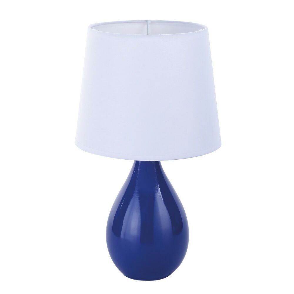 Bigbuy Schreibtischlampe Tischlampe Aveiro 20 x aus Keramik 35 x Blau 20 cm