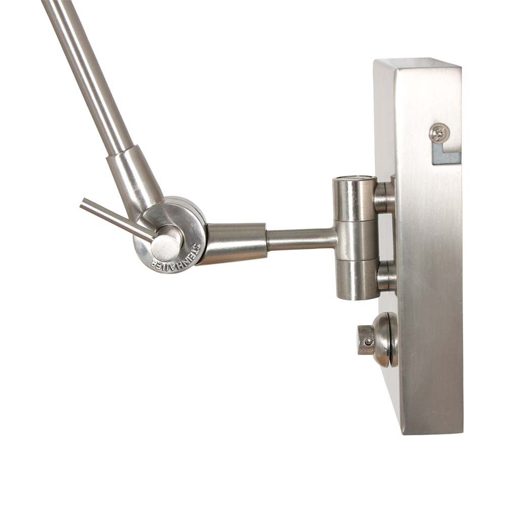 Steinhauer LIGHTING Wandleuchte, Leuchtmittel nicht inklusive, Wandlampe Gelenkleuchte Schlafzimmerleuchte Textil grau schwenkbar