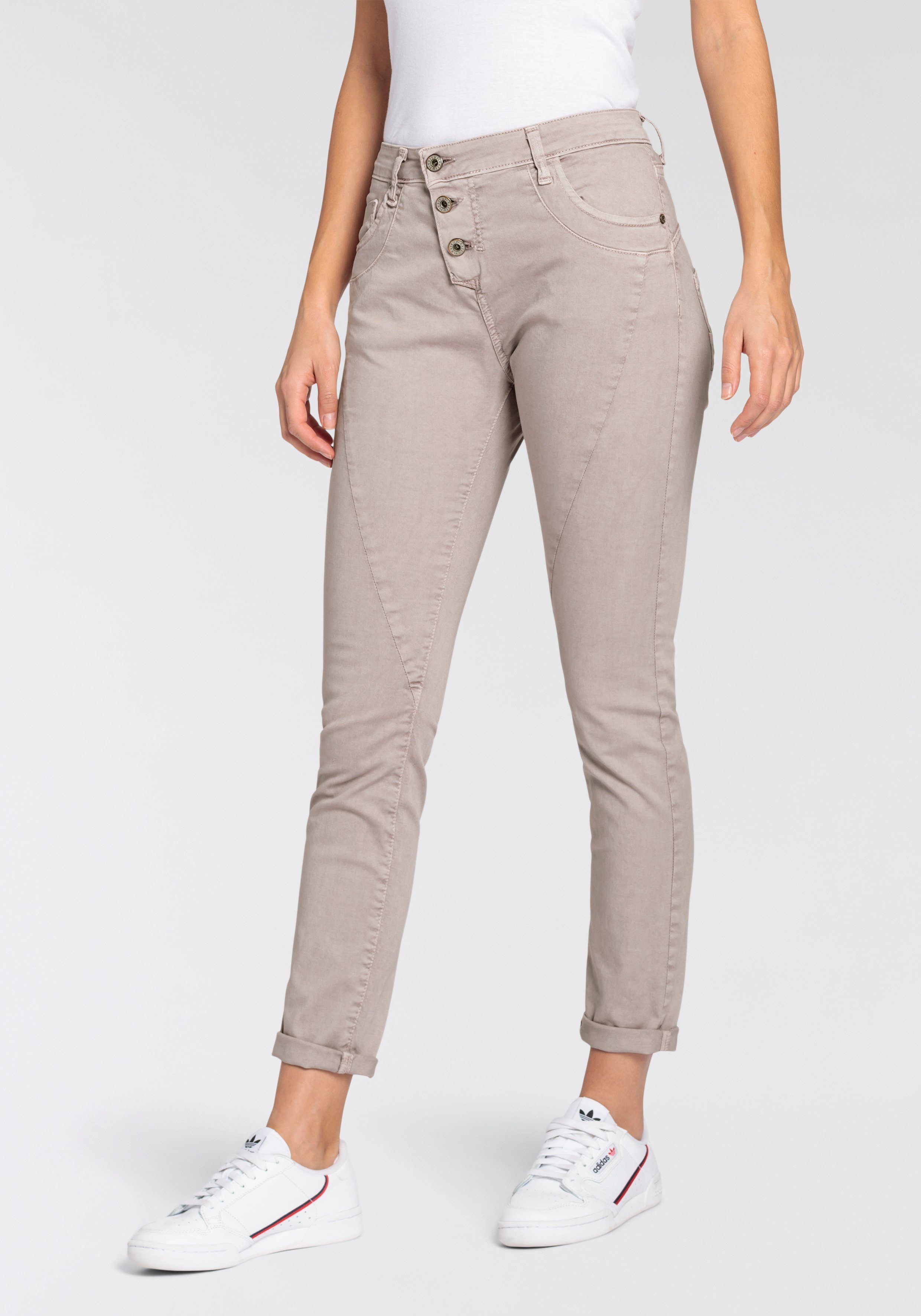 Please Jeans Röhrenhose Mit besonderer Knöpfung günstig online kaufen