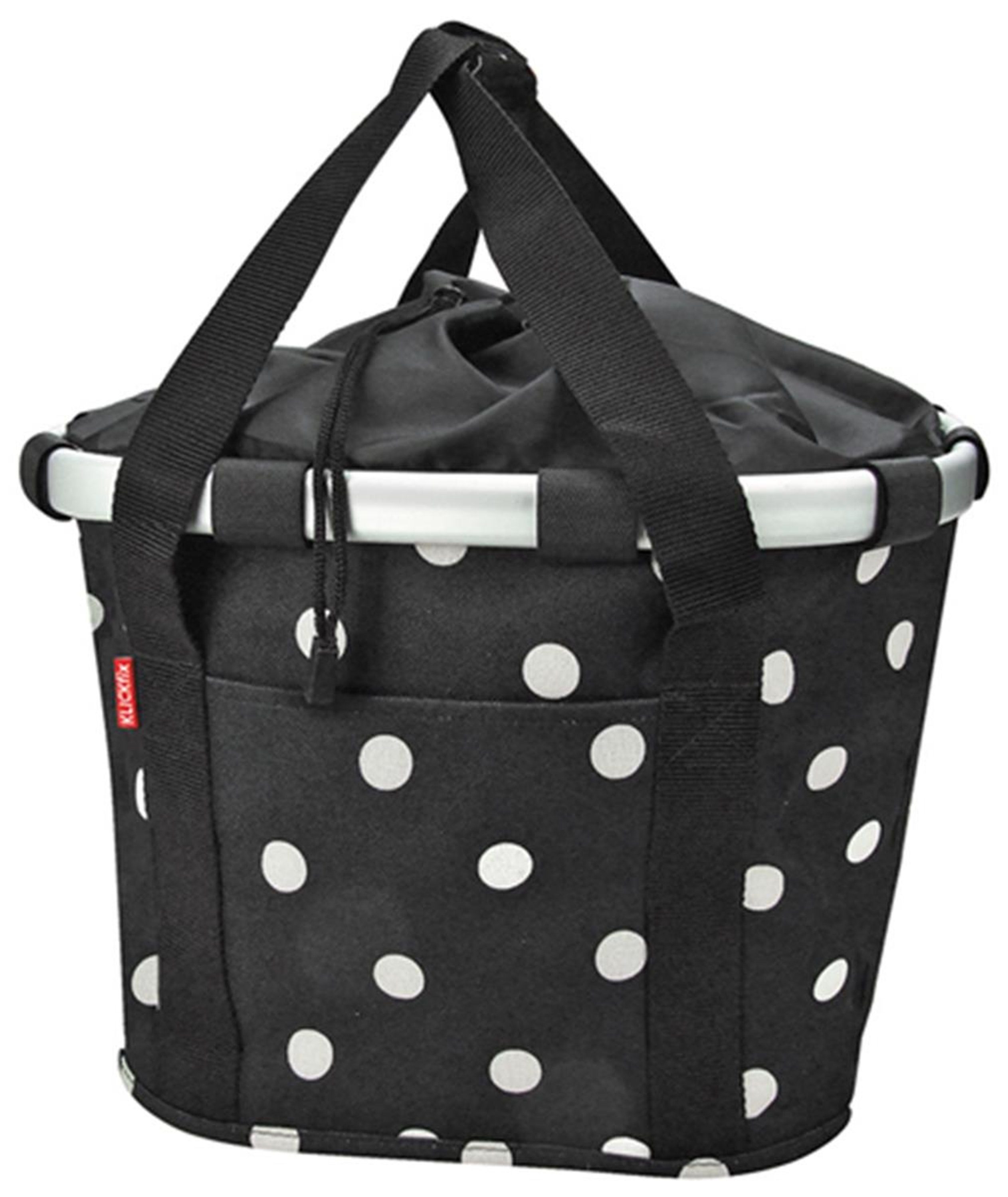 KlickFix Fahrradkorb, Vorderradkorb "Bike Basket" black dots