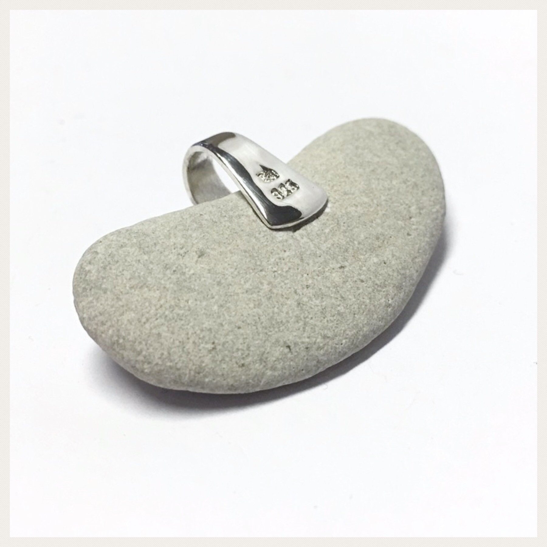 Edelschmiede925 Kettenanhänger Edelschmiede925 Strandfund 925/- Silber Kieselstein + Kristalle