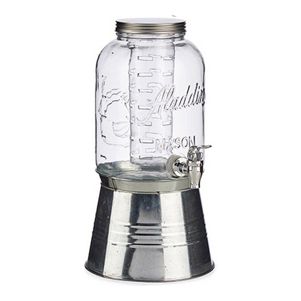 Vivalto Getränkespender Getränkespender Glas Metall mit Kühleinsatz Eiswürfel  Wasserhahn Kühlg