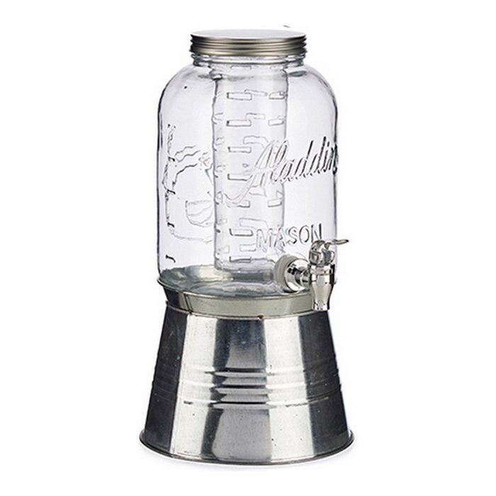 Vivalto Getränkespender Kanne Durchsichtig Wasserhahn Kühlgerät Glas Metall Kunststoff 3800 ml