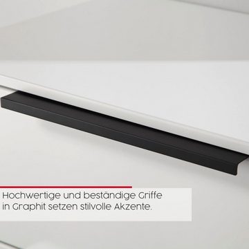 rauch Kommode Flipp, 2-trg mit 5 Schubladen und Soft-Close-Funktion, Glasfront, 2 Breiten