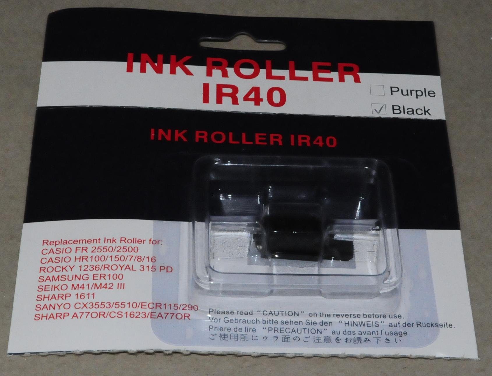 KMP Beschriftungsband 1 Farbrolle 744 kompatibel zu EPSON IR 40 & SHARP XE-A 102 - schwarz