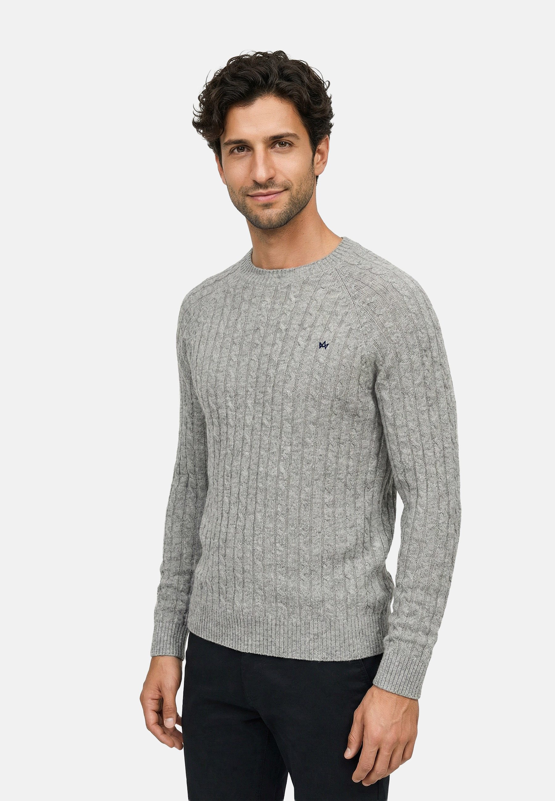 Kronstadt Strickpullover Herren KSFlynn Strickpullover Herrenpullover Strickpullover mit zeitlosem Zopfmuster