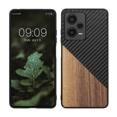 kwmobile Handyhülle Hülle für Xiaomi Redmi Note 12 Pro 5G, Holz Handy Schutzcase - Handy Case Schutzhülle - Smartphone Cover