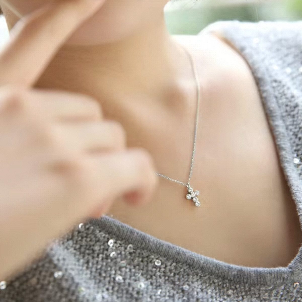 ELLAWIL Kreuzkette Silberkette Damen Kette mit günstig online kaufen