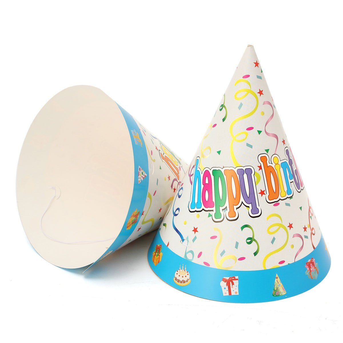 8er Papierdekoration, MAEREX für Set Kindergeburtstage bunte Lustige Partyhüte 19,3cm