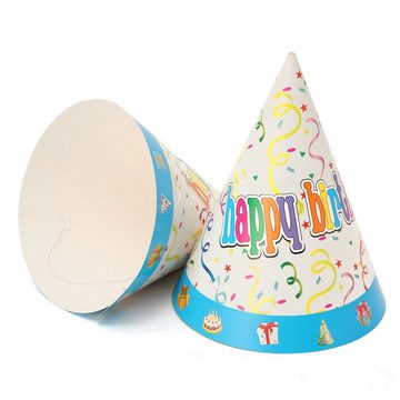 MAEREX Papierdekoration, 8er Set Lustige bunte Partyhüte 19,3cm für Kindergeburtstage
