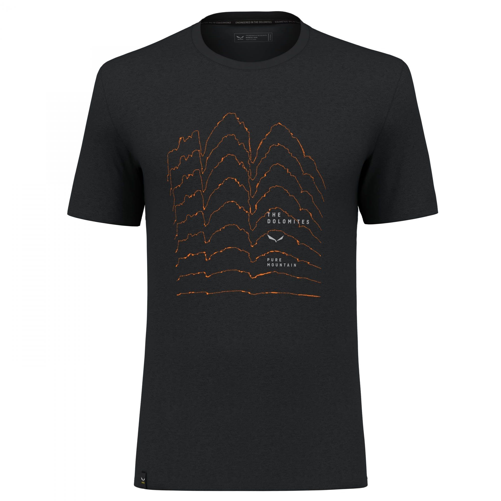 Herren Salewa Skyline Black M T-shirt Melange Pure Out Dry Salewa T-Shirt
