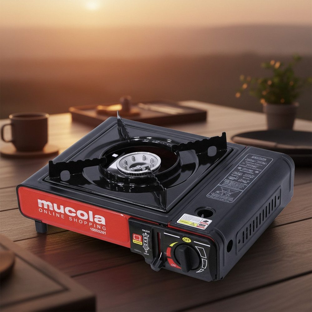 Melko Gaskocher Gaskocher Campingkocher mit Koffer Herd Kartuschenkocher Gasherd, (Stück, 1-St., Kocher), Piezozündung
