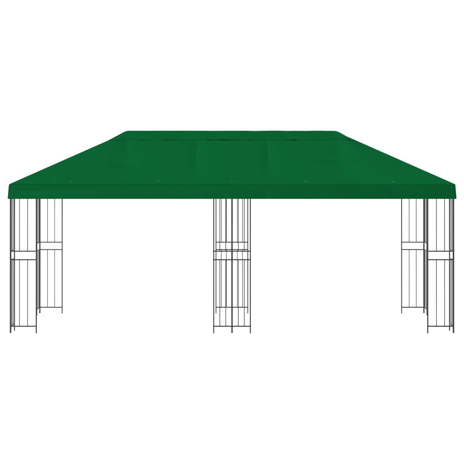 vidaXL Partyzelt Pavillon mit Seitenwänden 6 x 3 m Grün Polyester und Stahl 190