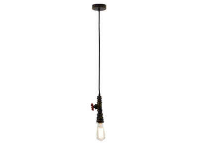 LUCE Design LED Pendelleuchte, LED wechselbar, warmweiß, klein-e Industrie-design Rohr Lampe über Esstisch hängend, Rost 120cm