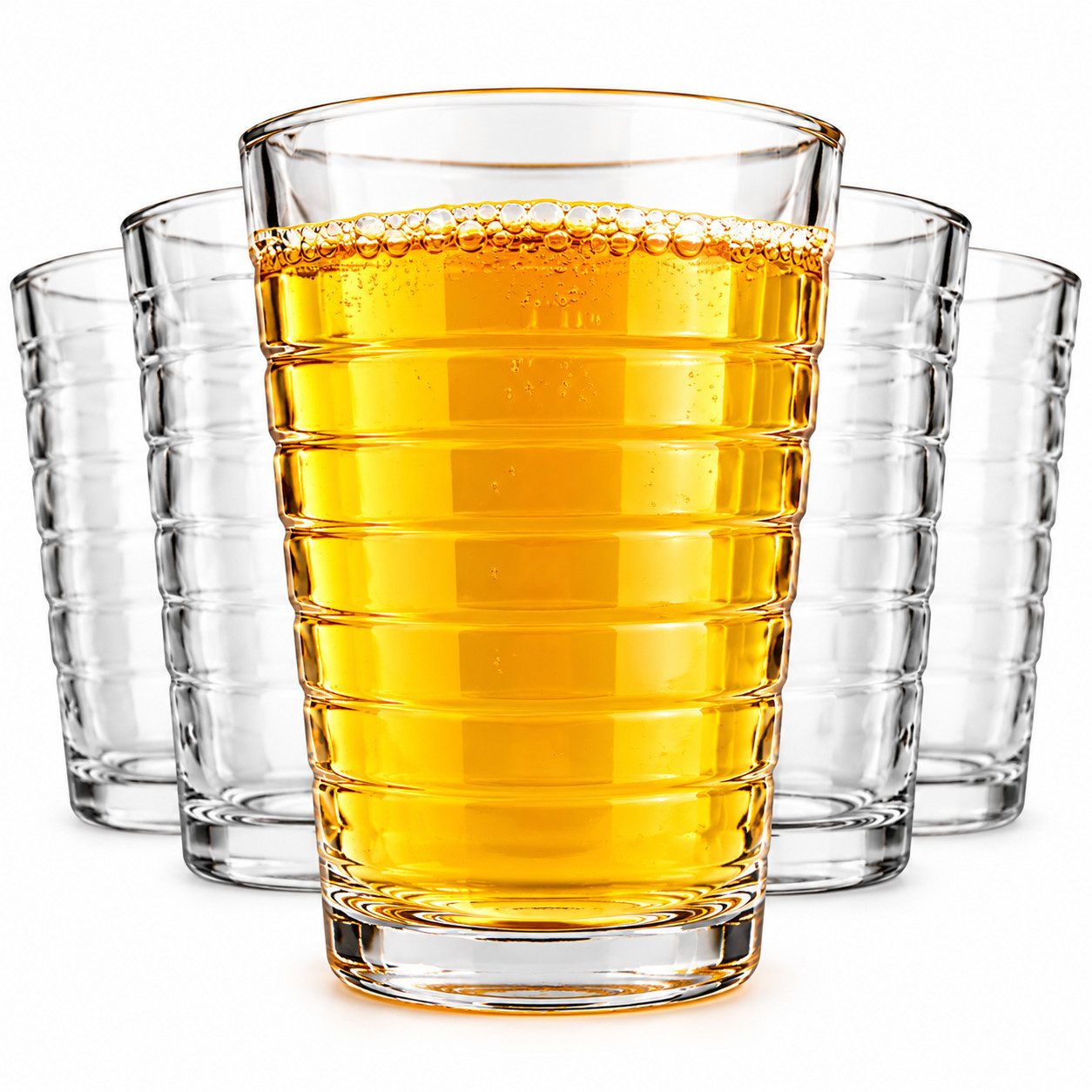 Sendez Gläser-Set 6 Trinkgläser 320 ml mit Struktur Cocktailgläser Longdrinkgläser Glas, 6-tlg., Glas