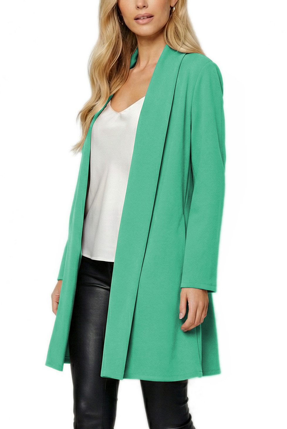 dy_mode Cardigan Damen Langcardigan offen Leichte Übergangsjacke für Frühjahr Sommer in Unifarben, Ohne Verschluss