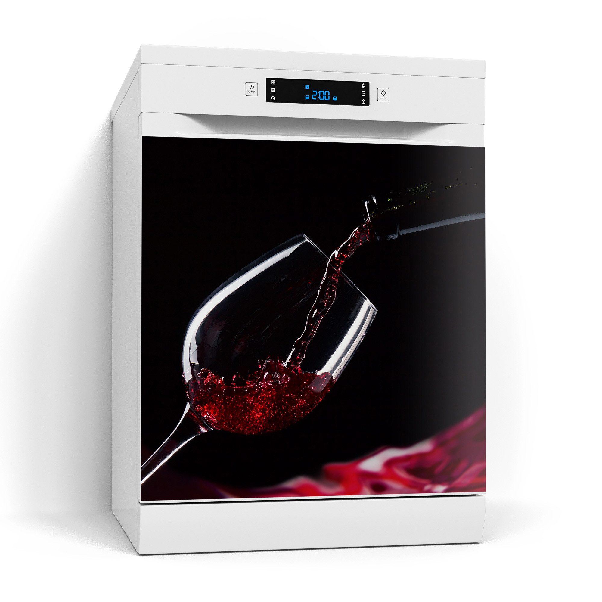 DEQORI Magnetfolie 'Rotwein ins Glas gegossen', Spülmaschine Magnetmatte magnetisch Magnetfolie Folie Schutz