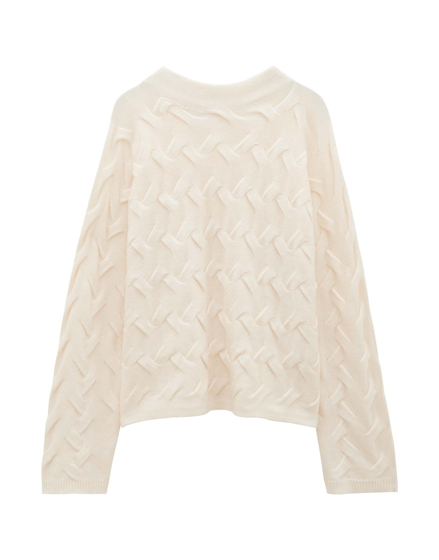 someday Strickpullover Zopfstrickpullover TELUNA Loose aus Wollmix
