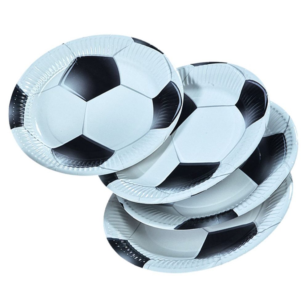 TIB Heyne Aufblasbares Partyzubehör 8 Pappteller - Fußball - ca. Ø 23 cm