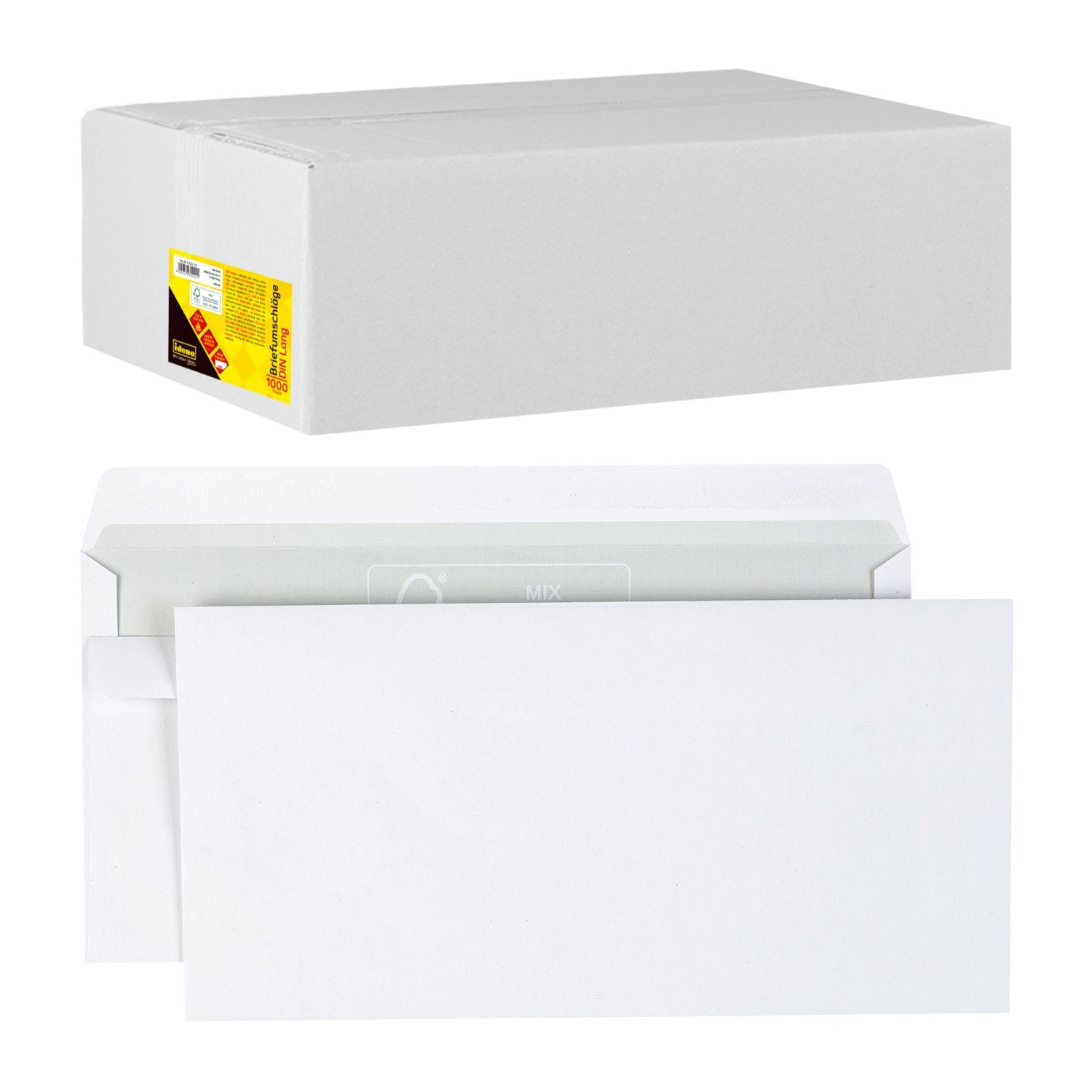 Idena Briefumschlag Idena 10222 - Briefumschläge lang, 75 g/m², selbstklebend, ohne Fenste