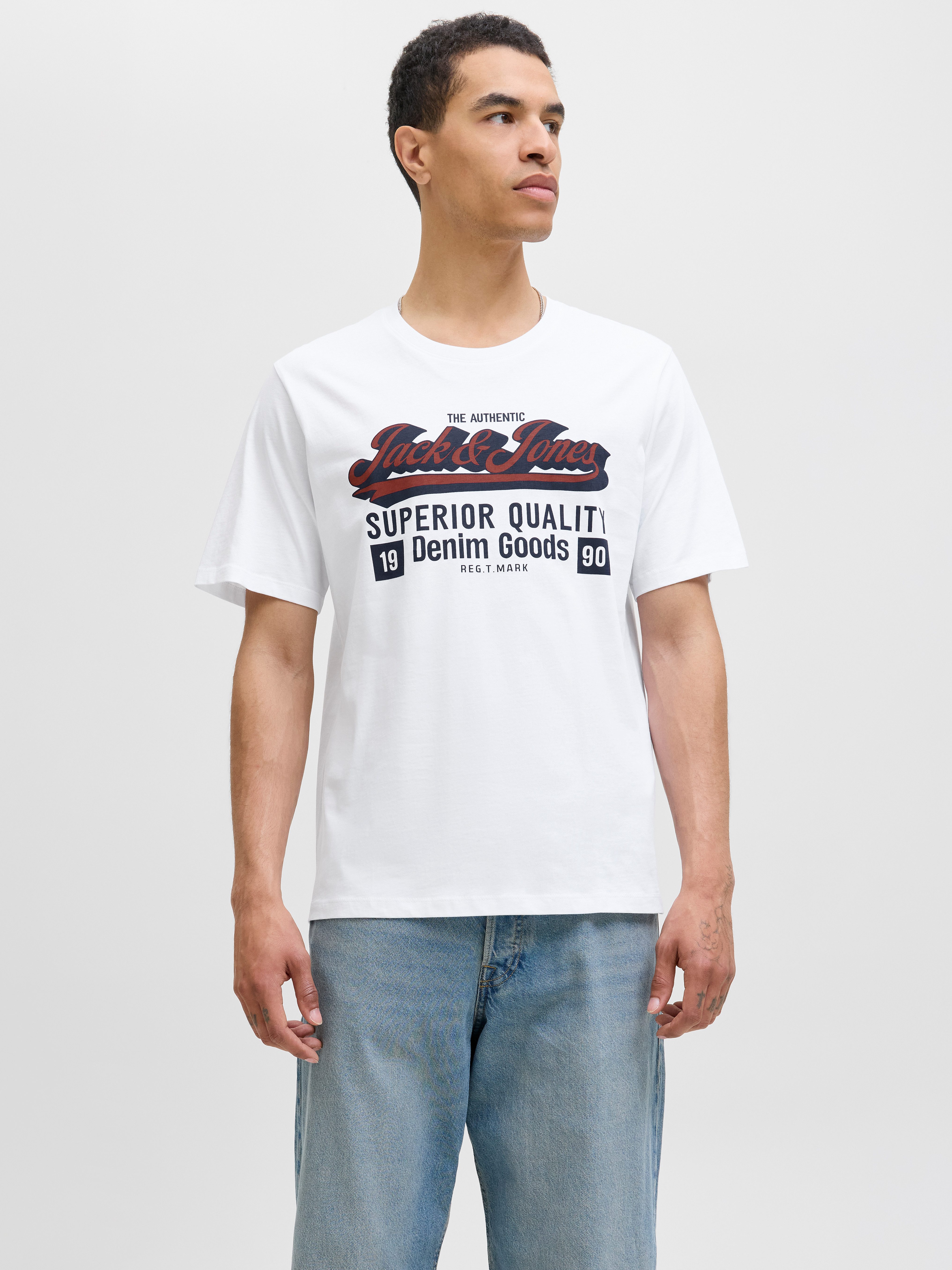 Jack & Jones Rundhalsshirt JJELOGO TEE SS O-NECK 2 COL AW25 5PK MP (Packung günstig online kaufen