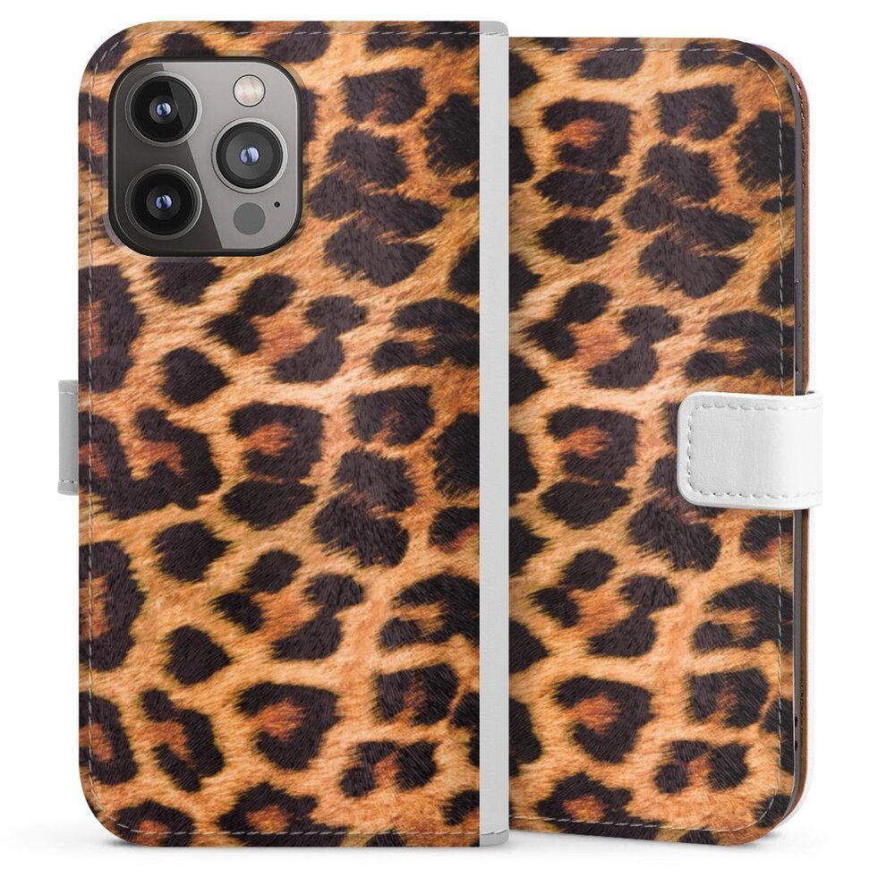 DeinDesign Handyhülle Leopard Fell Animalprint Leo Print, Apple iPhone 14 Pro Max Hülle Handy Flip Case Wallet Cover
