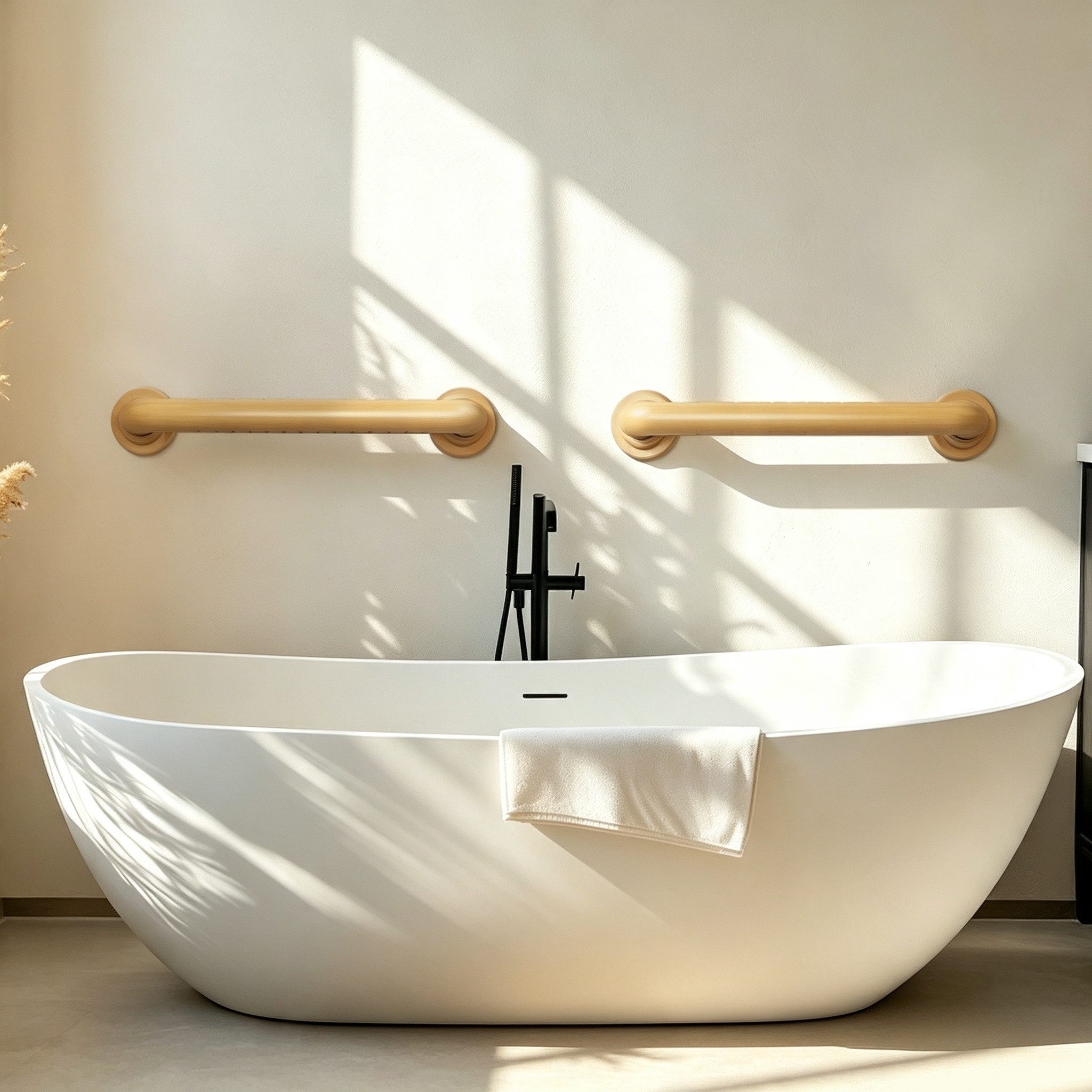 Hopibath Badewannengriff Haltegriff Edelstahl Rutschfester Sicherheitsgriffe für dusche, belastbar bis 100 kg, Wandbohrungen