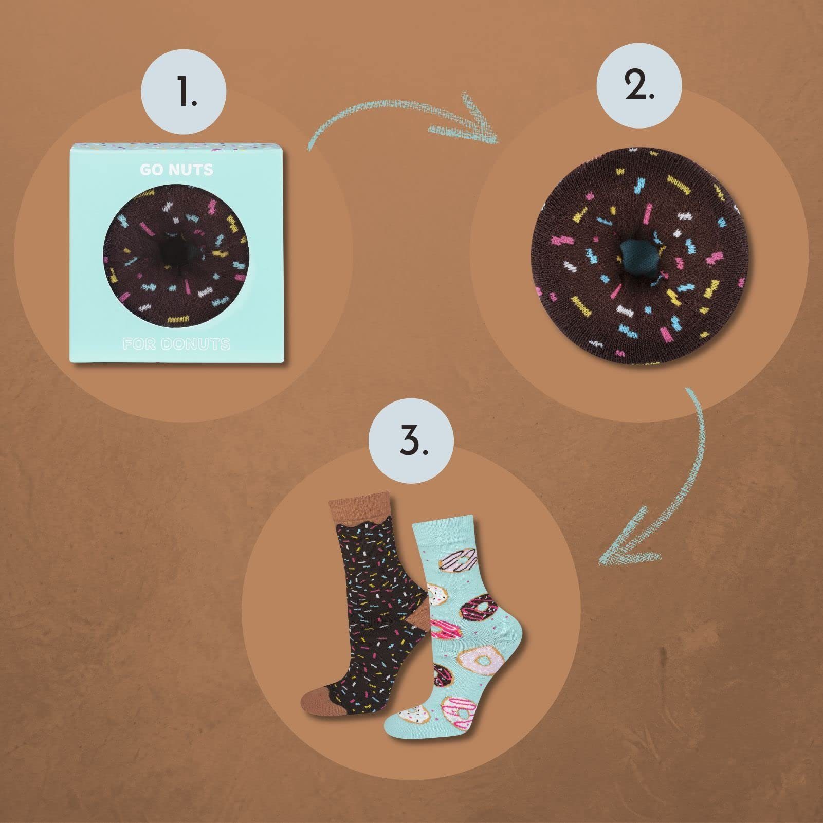 Paar) 1-Paar, Damen Socken Für Bunte 1 (Box, Frauen Blau Donut Lustige Soxo Socken Geschenke