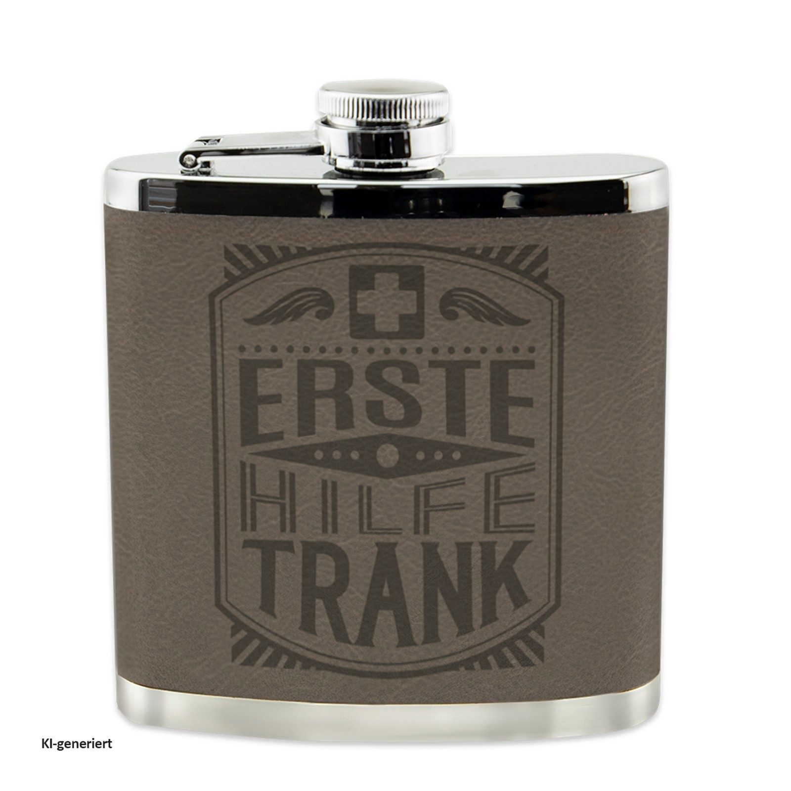 HTI-Living Flachmann Echter Kerl Flachmann Erste Hilfe, Männer Trinkflasche mit Kunstleder