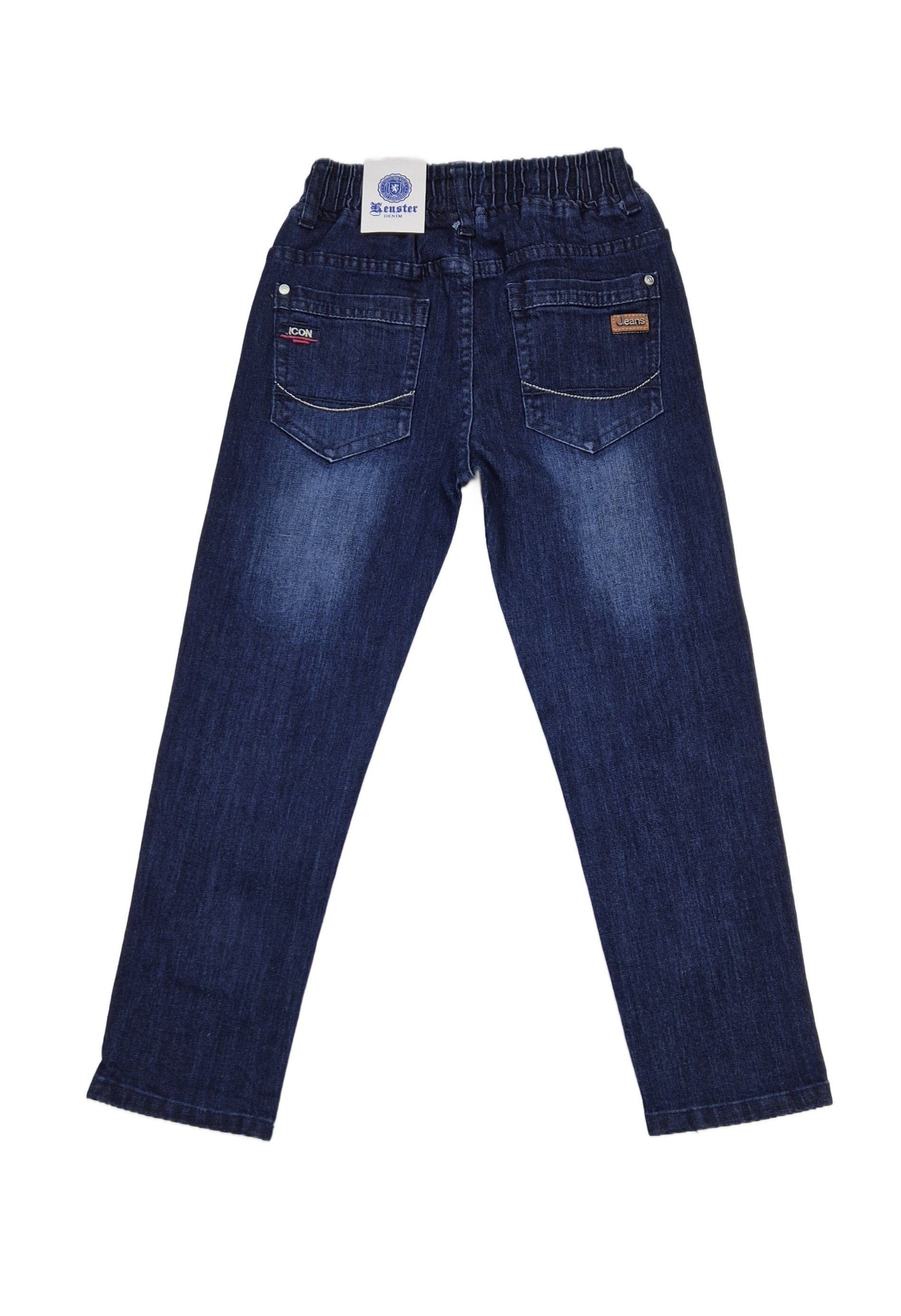 Hessis Sweatjeans Jungen Jeanshose Hose mit Gummibund & Kordelzug J508 5-Pocket-Style – Bild 5 von 5