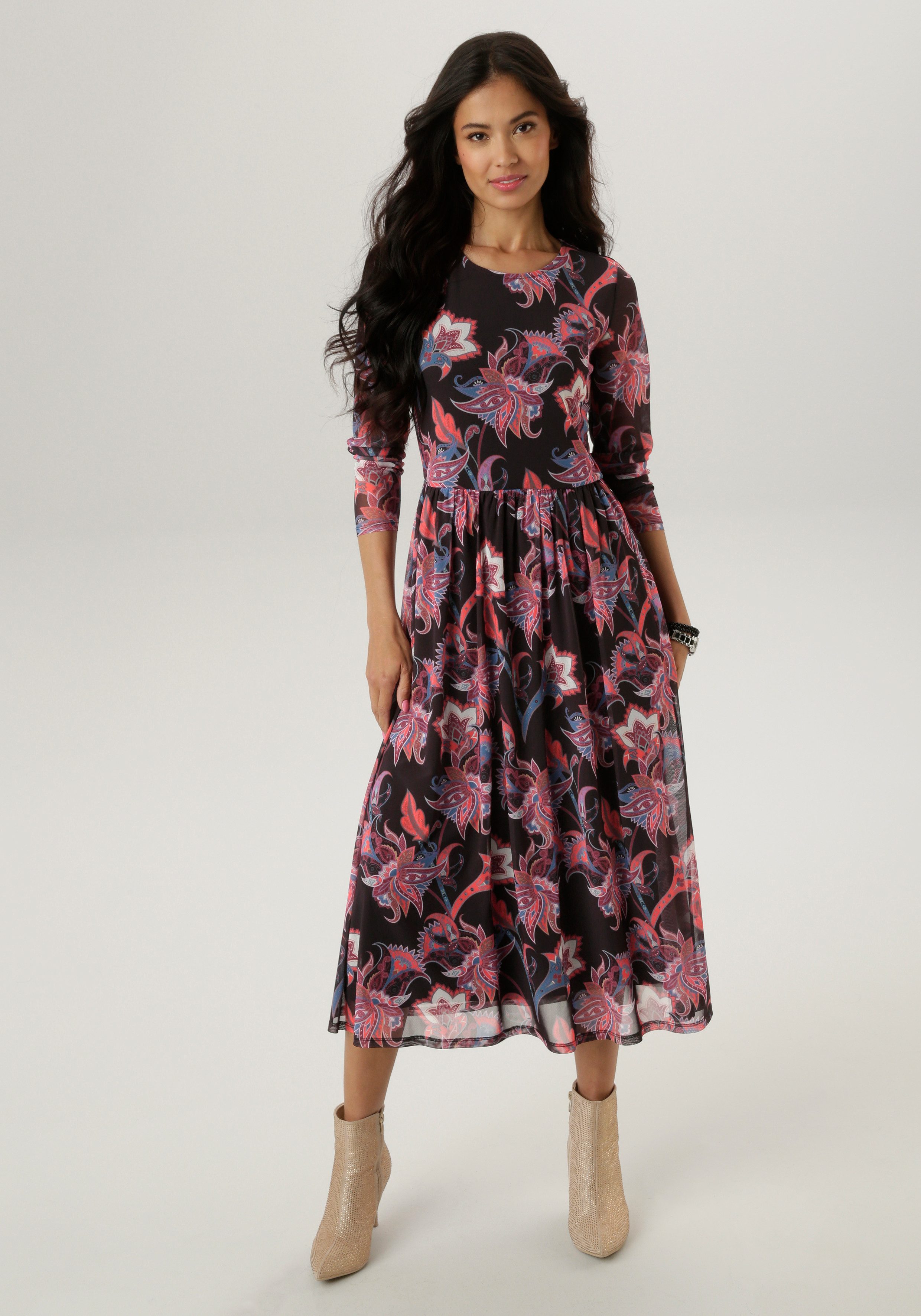 Aniston SELECTED Midikleid mit floralem Muster günstig online kaufen