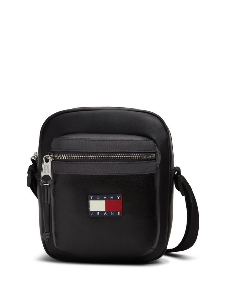 Tommy Jeans Umhängetasche TJM ELEVATED PU REPORTER, Herren Schultertasche, Crossbodybag mit Logo-Aufnäher