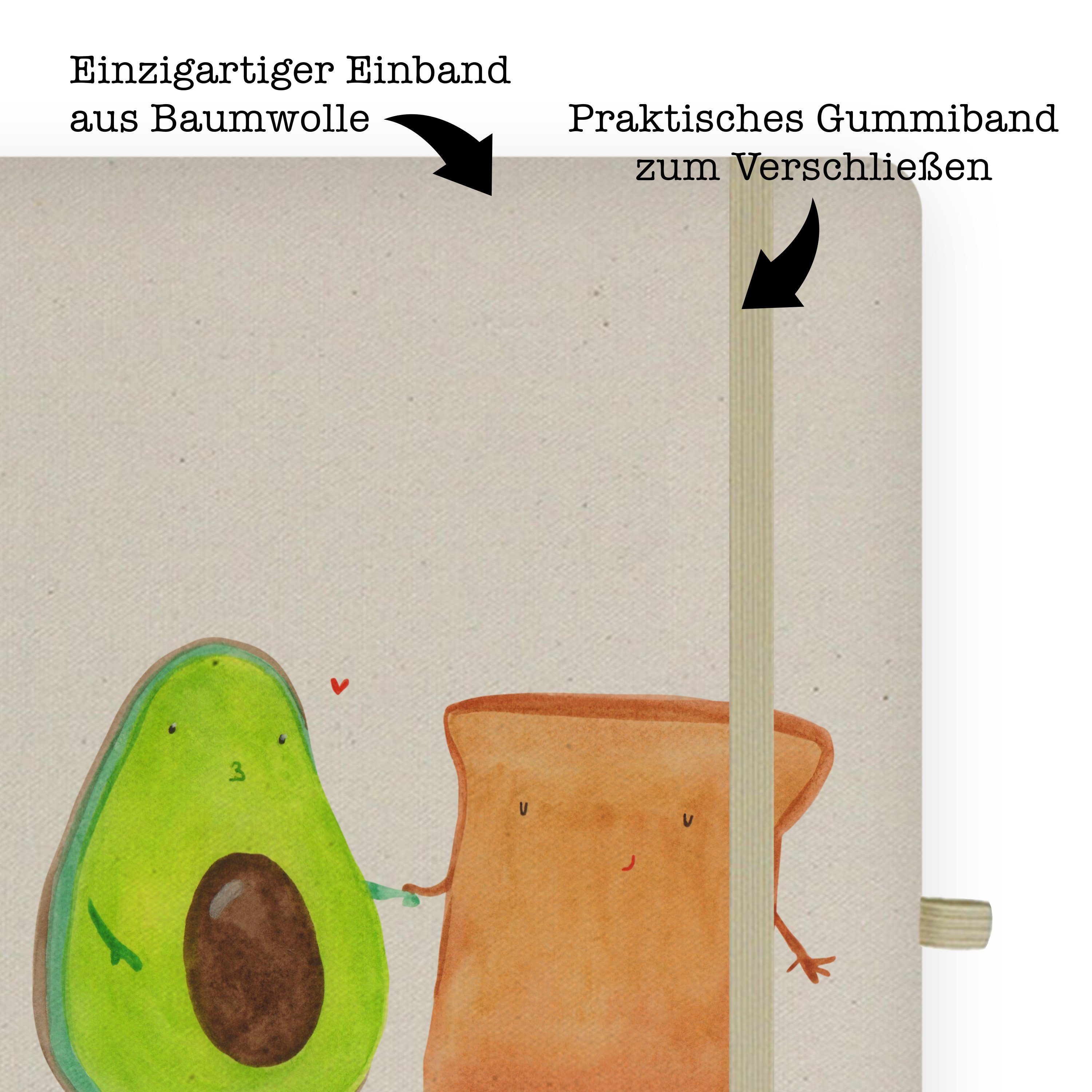 Mr. & Panda Mr. Panda Notizbuch - Liebe, Toast Transparent & Geschenk, Mrs. + - Avocado Mrs. Jahrestagsgeschenk