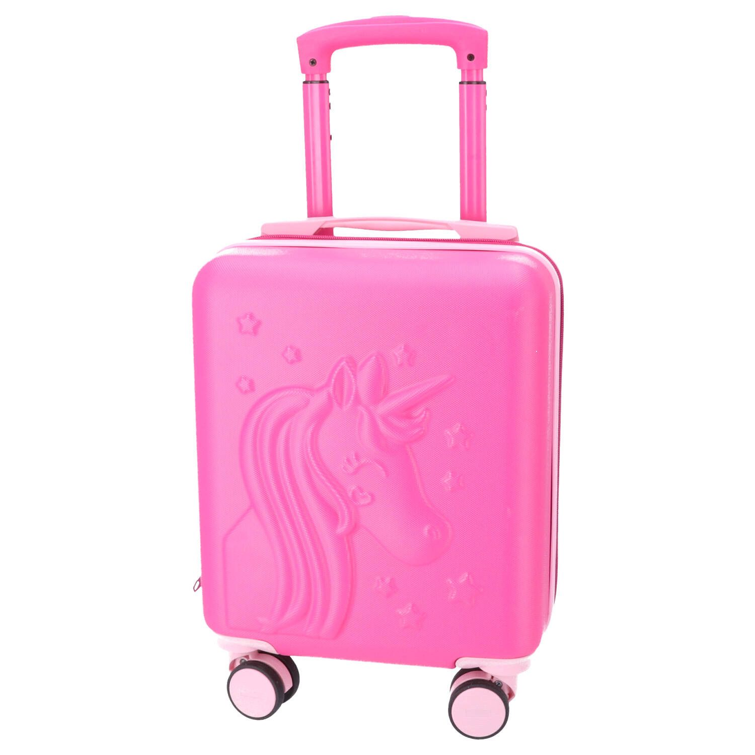 TheTrueC Koffer The TrueC Kinder Koffer Underseat Einhorn pink, 4 Rollen Rollen