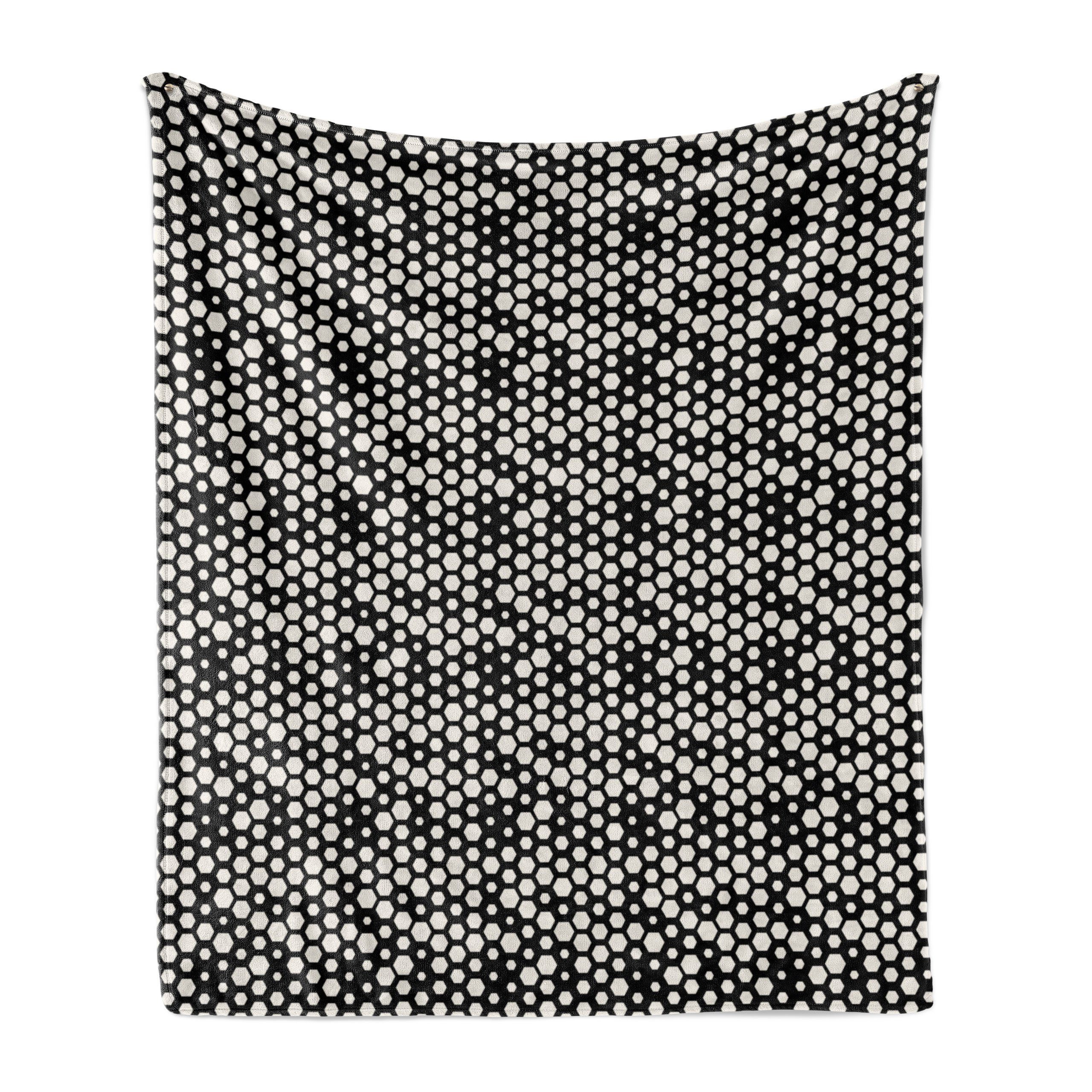 Wohndecke Gemütlicher Plüsch für den Innen- und Außenbereich, Abakuhaus, Abstrakt Simplistic Hexagons Entwurf