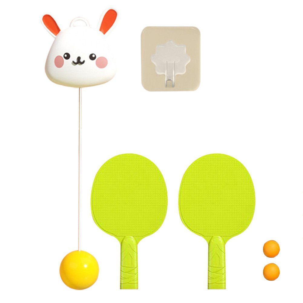 Indoor-Tischtennis-Trainer Blusmart Bälle + Tragbar, Zum Zum Set Tischtennisschläger drei Aufhängen, Kaninchen