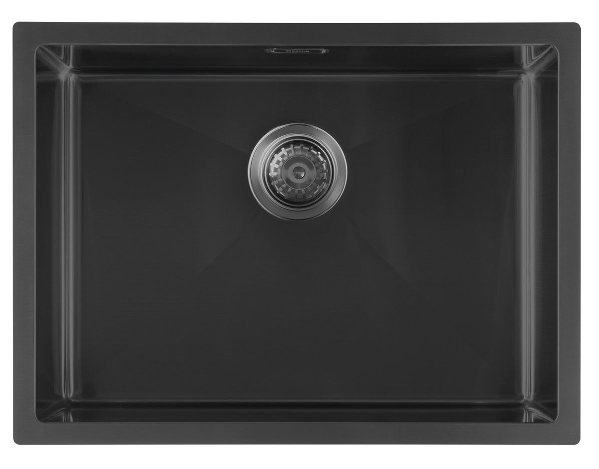 Sapho Küchenspüle ZENITH Edelstahl-spüle 60x45cm, gun metal, Rechteck, 60/45 cm, Sapho-ZN6045B