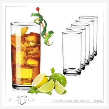 PLATINUX Glas Trinkgläser 280ml (max.300ml), Glas, Getränkeglas Wasserglas Saftglas Longdrinkgläser